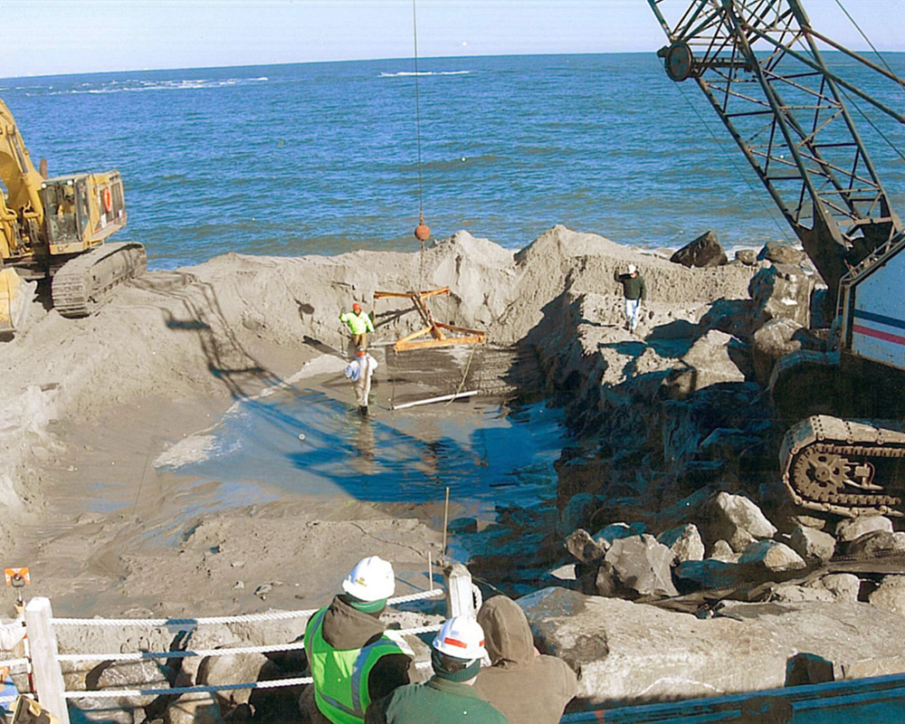 Cape May New Stone Seawall Construction